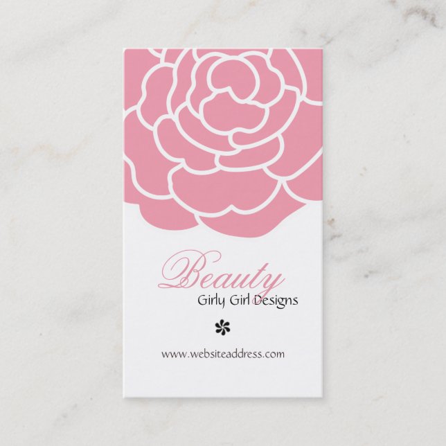Pink Rose Vertical Business Cards (Front)