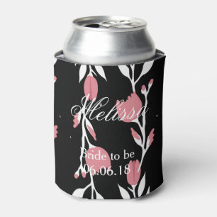 Pink Rose Vine Bride to Be Can Cooler
