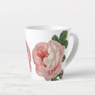Pink Rose Vintage Design  Latte Mug