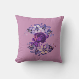 Pink Rose Vintage Floral Cushion