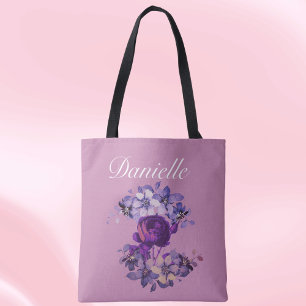 Pink Rose Vintage Floral Tote Bag