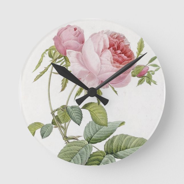 Pink Rose Wall Clock (Front)
