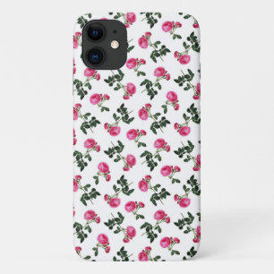 Pink Rose Wallpaper Pattern iPhone 11 Case