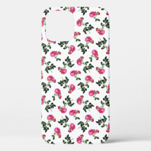 Pink Rose Wallpaper Pattern iPhone 12 Case