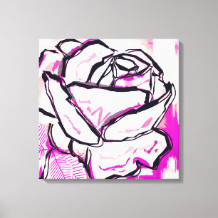 Pink Rose Watercolor Abstract Colourful Art For He Canvas Print