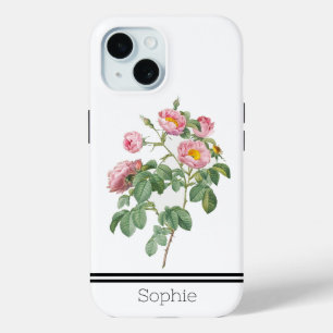 Pink Rose Watercolor Custom iPhone 15 Case
