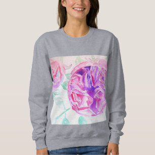 Pink Rose Watercolor floral flowers Roses T Shirt