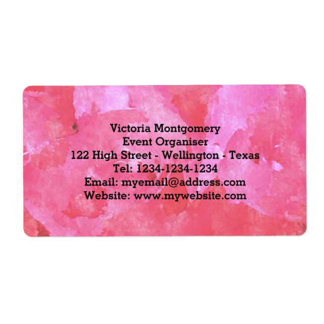 Pink Rose Watercolor Labels (Front)