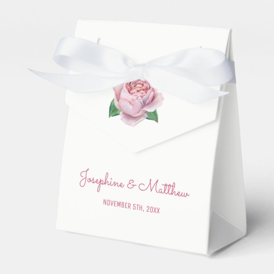 Pink Rose Wedding Favour Box
