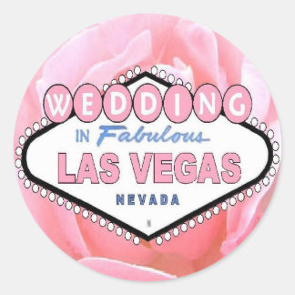 Pink Rose WEDDING in Las Vegas Sticker
