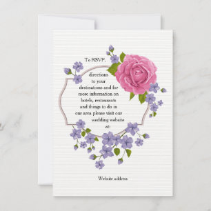 Pink Rose Wedding Information Card