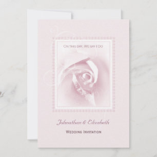 Pink Rose Wedding Invitation