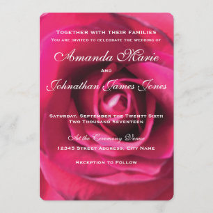 Pink Rose Wedding Invitation