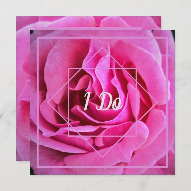 Pink Rose Wedding Invitation (Front/Back)