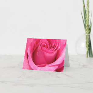 Pink Rose Wedding Photo Card