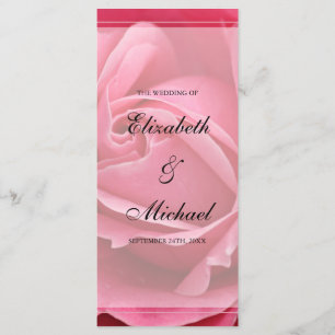 Pink Rose Wedding Program Programme