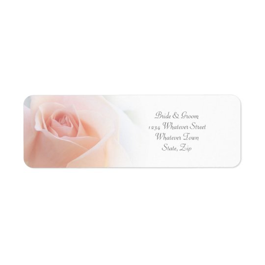 Pink Rose Wedding Return Address Label