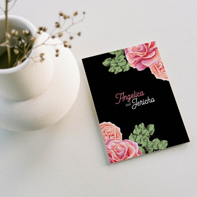 Pink Rose Wedding Theme Card (Creator Uploaded)