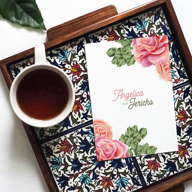 Pink Rose Wedding Theme Card (Creator Uploaded)