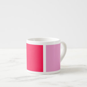 Pink rose white lines squares geometric espresso cup