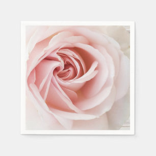 Pink Rose & White Wood Shabby Chic Bridal Shower Napkin