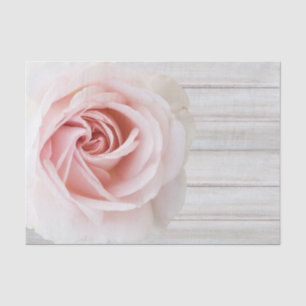 Pink Rose & White Wood Shabby Chic Bridal Shower Tissue Paper