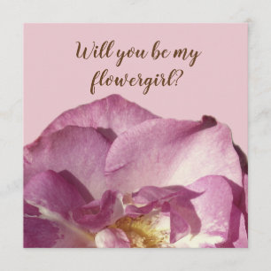 Pink Rose , Will you be my flowergirl card