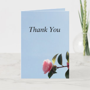 Pink Rose With Blue Sky Thank You Card