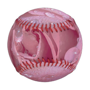 Pink Rose with Dewdrops Baseball