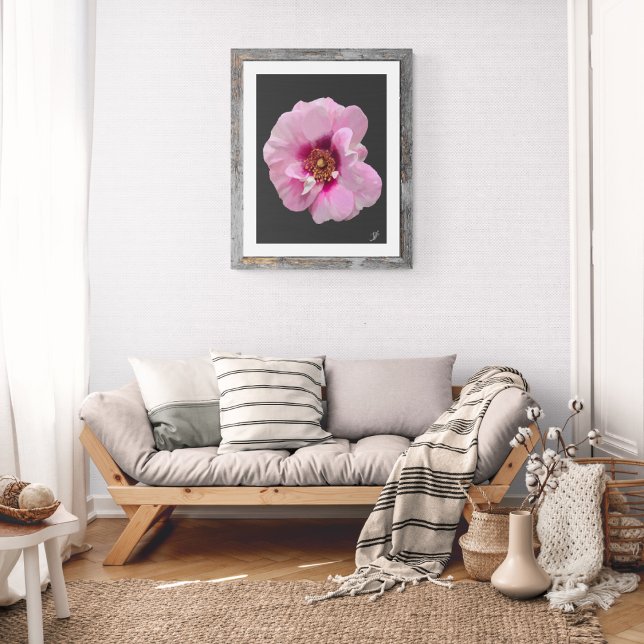 Pink rose with Purple Heart - oil painting Photo Print (Creator Uploaded)
