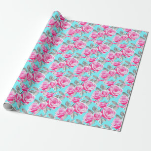 pink rose wrapping paper