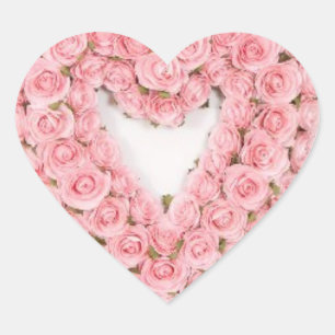Pink Rose Wreath Sticker for any occasion