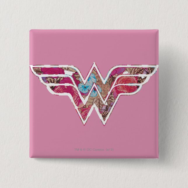 Pink Rose WW 15 Cm Square Badge (Front)