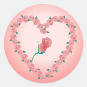 PINK ROSEBUD by SHARON SHARPE Classic Round Sticker