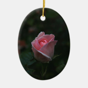 Pink rosebud ceramic tree decoration