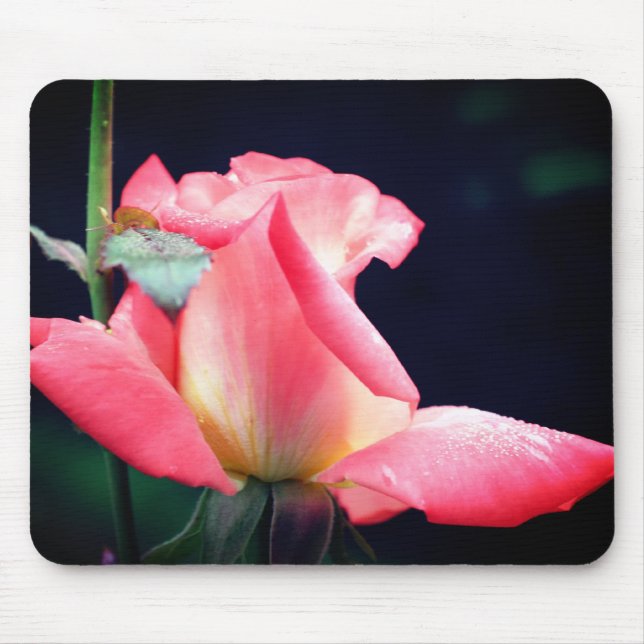 Pink Rosebud Delight Flower Mouse Mat (Front)