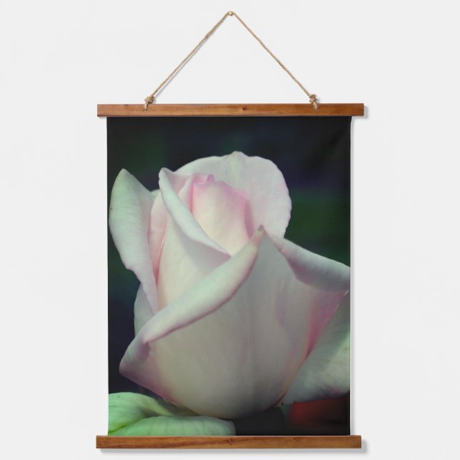 Pink Rosebud Flower   Hanging Tapestry (Front)