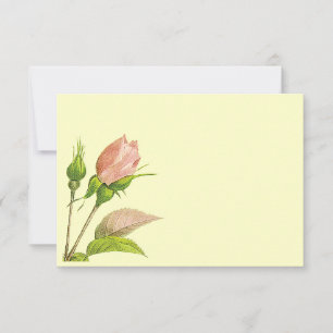 Pink Rosebud Invitation Reply Template