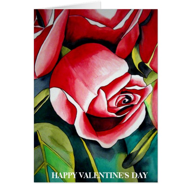 Pink Rosebud Valentine's Day card (Front)