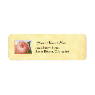 Pink Rosebud Vintage Custom Return Address Labels
