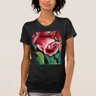 Pink Rosebud watercolor painting art flower T-Shirt