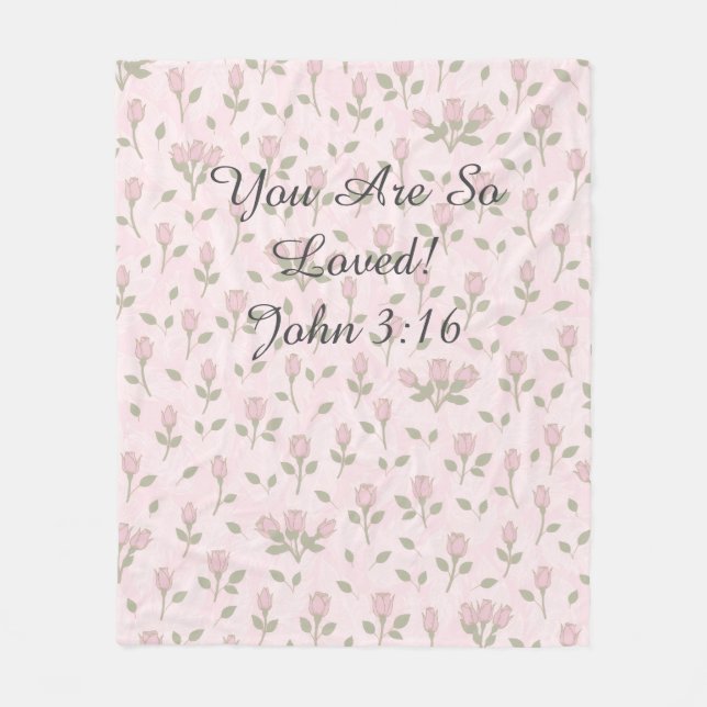 Pink Rosebud "You Are So Loved" Blanket (Front)