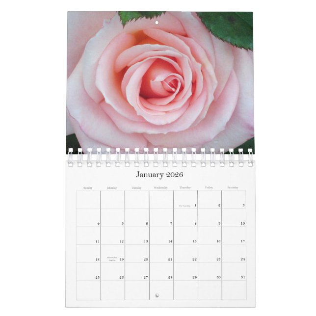 Pink Roses 2011 Floral Calendar (Jan 2026)