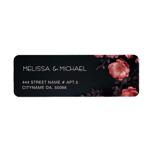 Pink Roses 3D Dark Flowers |  Wedding (Front)