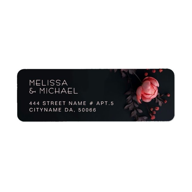 Pink Roses 3D Dark Flowers |  Wedding (Front)
