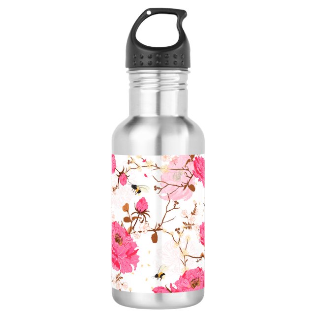 Pink roses 710 ml water bottle (Front)