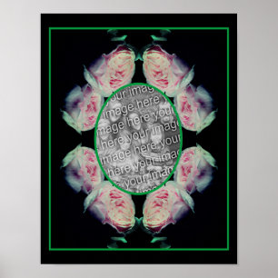 Pink Roses Abstract Frame Add Your Photo Poster