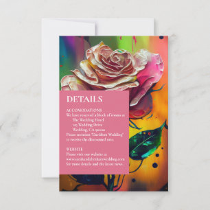 Pink Roses Abstract Modern RSVP Response Card
