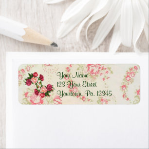 Pink Roses Address Label