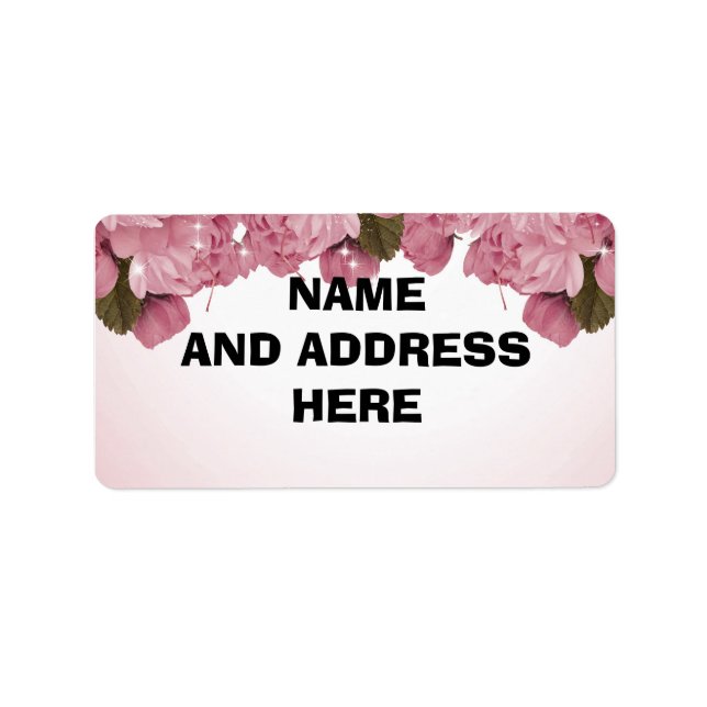 PINK ROSES   ADDRESS LABELS (Front)